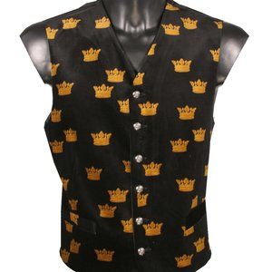 Men's Black Vest with pattern